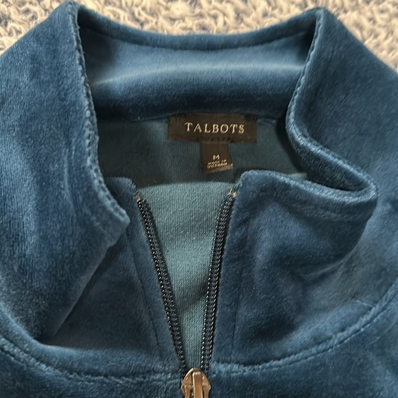 Talbots velour full zip sweater/jacket M - Picture 2 of 4